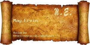 May Ervin névjegykártya