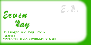 ervin may business card